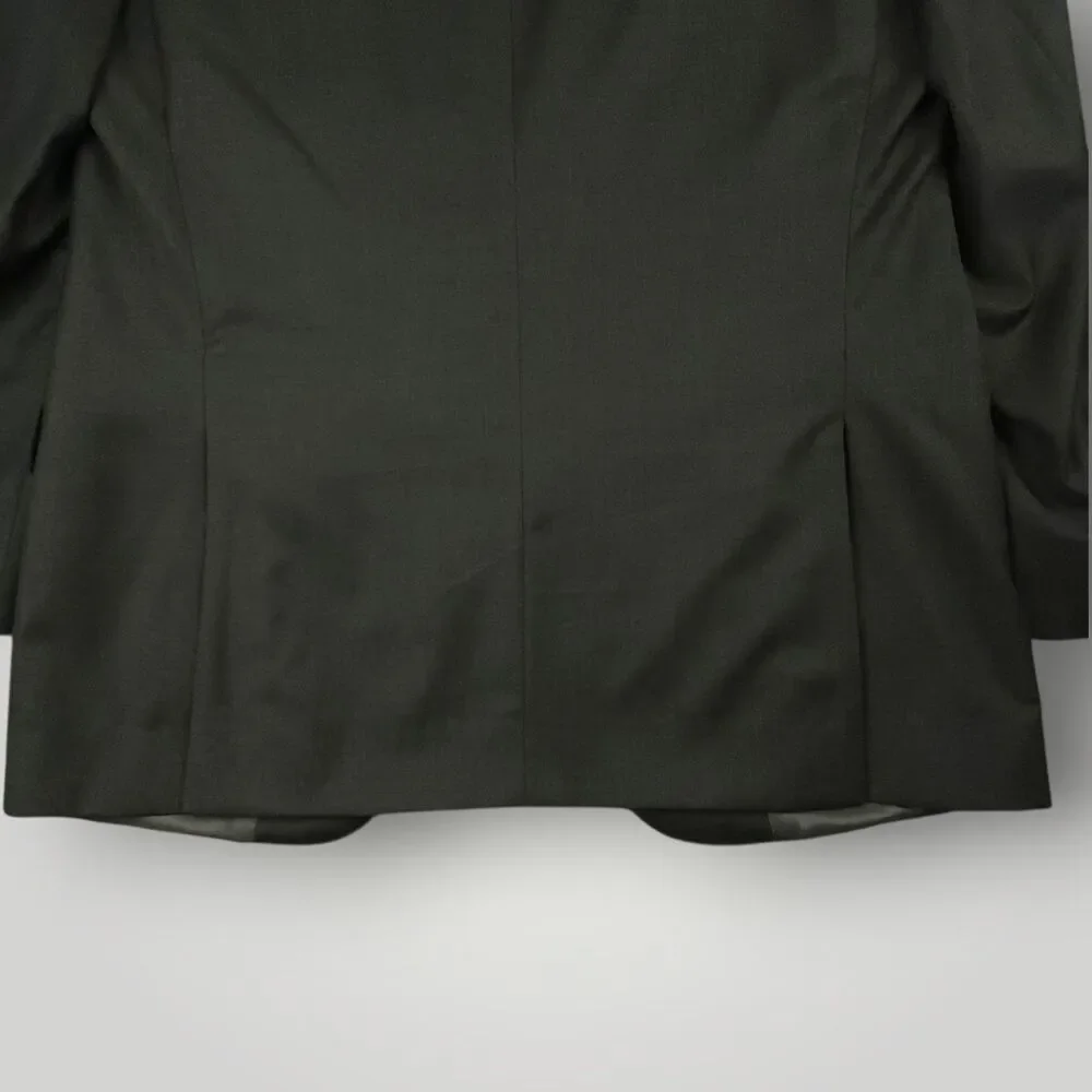 Peter Millar Sport Coat Mens 44R Wool Wide Lapel Slim Fit Charcoal Gray Blazer